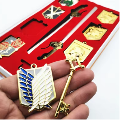 Set de accesorios y emblemas de anime